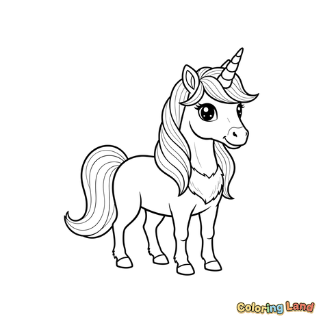 Mignonne Licorne Debout