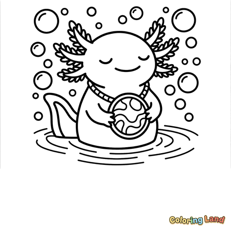 Cute Axolotl with a Locket