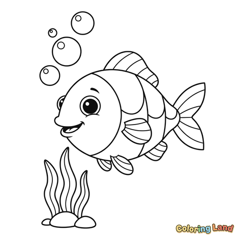 Peixe Feliz Nadando Debaixo D'água