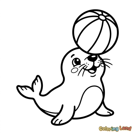Speelse zeehond met strandbal