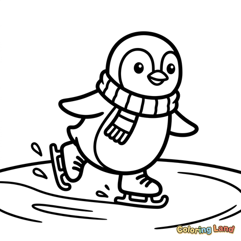 Ice Skating Penguin