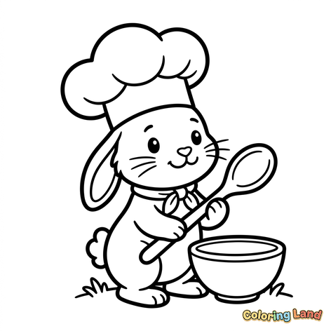 Conejito Chef Cocinando Sopa