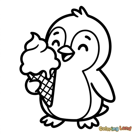 Pinguim Feliz com Sorvete
