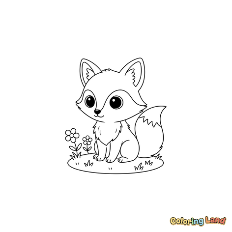 Cute Baby Fox in the Grass