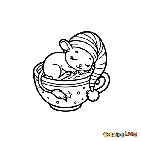 Topolino che dorme in una tazza di tè