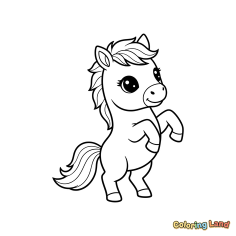 Adorável Cavalo Bebê em Pé