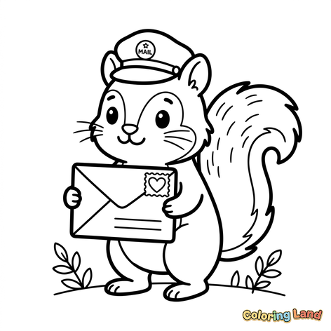 Cute Squirrel Mail Carrier