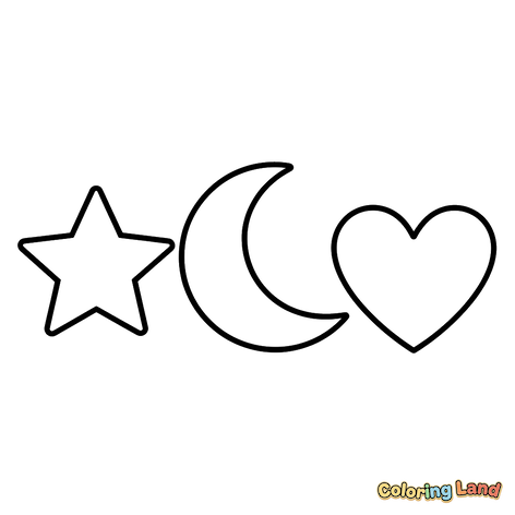 Symboles Étoile, Lune et Cœur