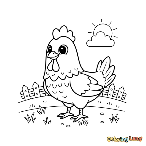 Cute Chicken Farm Animal