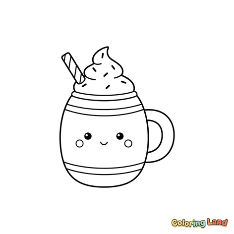 Kawaii Warme Chocolademelk Mok met Slagroom