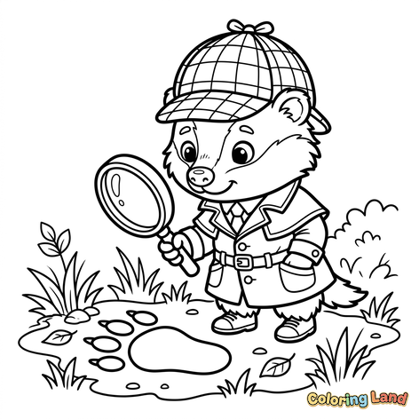 Badger Detective Searching for Clues