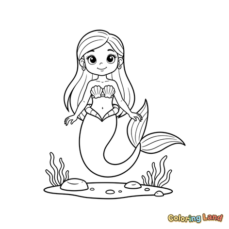 Smiling Mermaid Above the Seabed