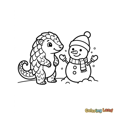 Trenggiling dan Boneka Salju Teman Musim Dingin