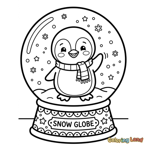 Cute Penguin in a Snow Globe