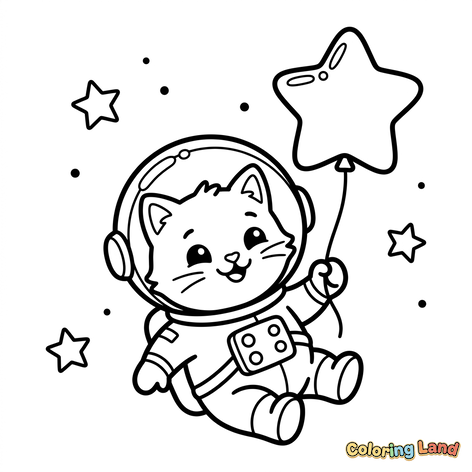 Gattino Astronauta nello Spazio