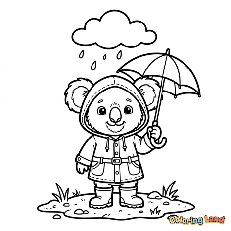 Koala Lucu di Tengah Hujan