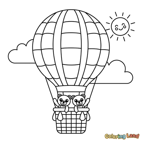 Ursuleți de Pluș într-o Aventură cu Balonul cu Aer Cald