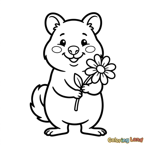 Hamster Feliz com uma Flor