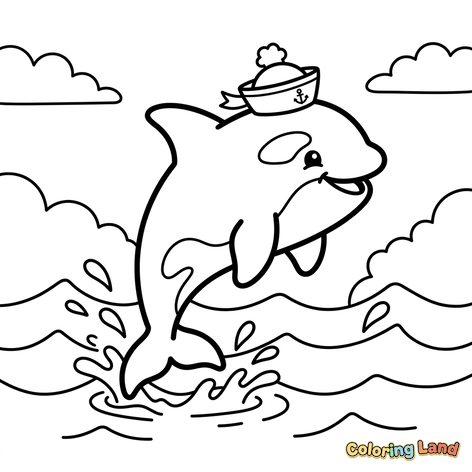 Le Dauphin Capitaine sautant de la mer