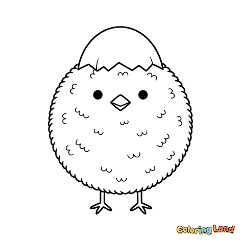 Adorable Bébé Poussin avec Coquille d'Œuf