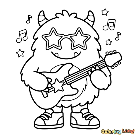 Monstre Rocker avec Guitare