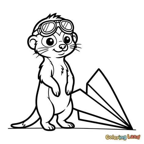 Lontra Aviadora com Avião de Papel