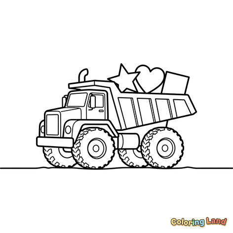Camion Benne avec Étoile, Cœur et Carré