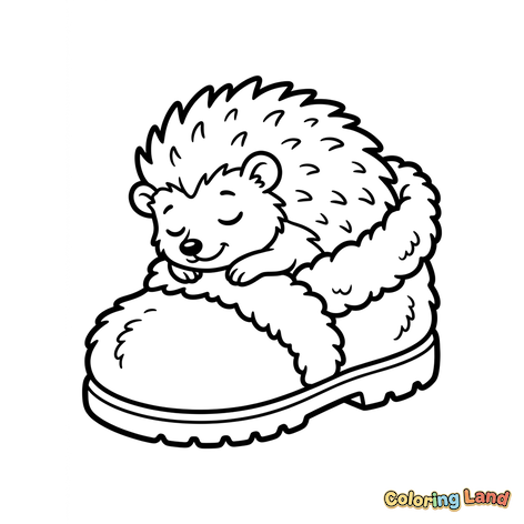 Hérisson Endormi dans une Pantoufle Douillette