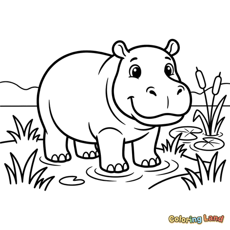 Hippopotame Heureux dans l'Eau