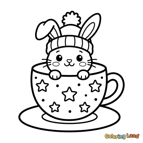 Sød kanin i en stjerne-tekop