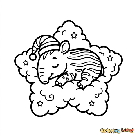 Bebé cebra durmiendo en una nube