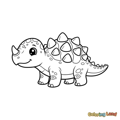 Sød Baby Ankylosaurus med Pigge