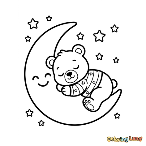Beruang Teddy Tidur di Bulan
