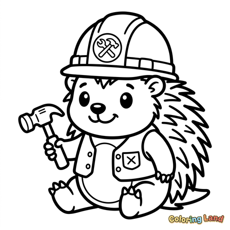 Construction Worker Hedgehog