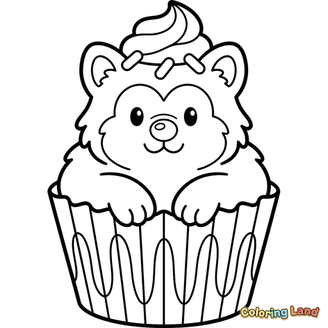 Cute Hedgehog Cupcake with Frosting and Sprinkles