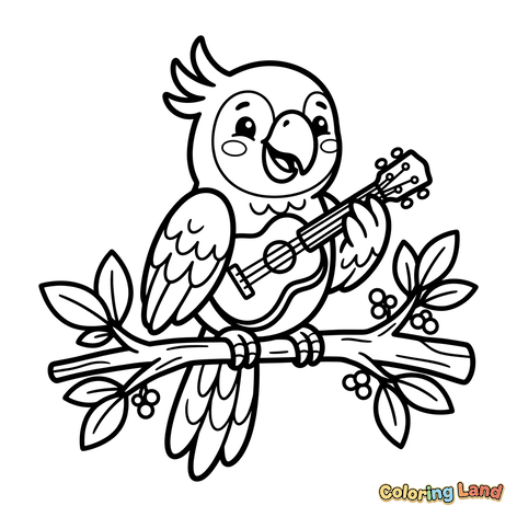 Papagaio Musical num Ramo