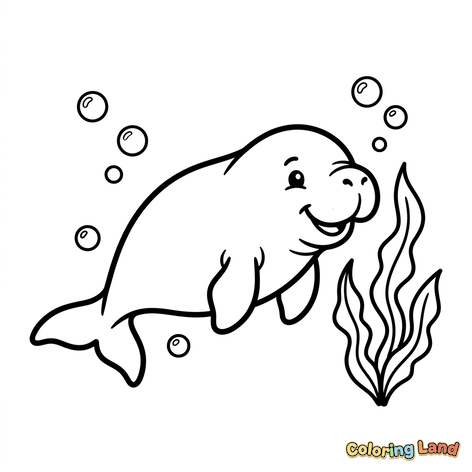 Happy Swimming Manatee