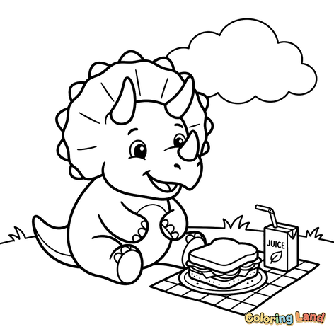 Hora do Piquenique do Bebê Triceratops