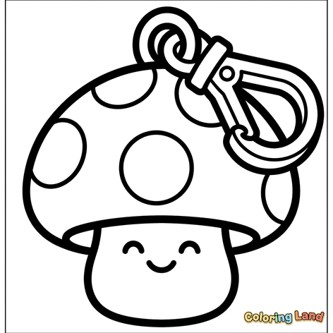 Happy Mushroom Keychain