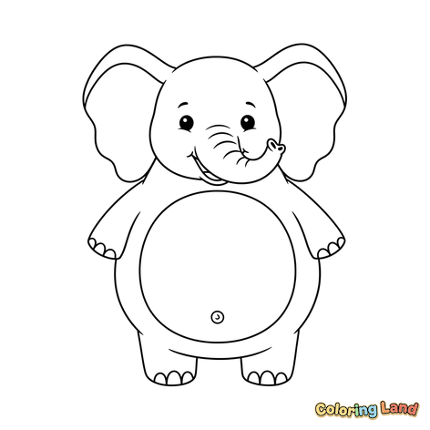 Lindo Elefante Bebé de Pie