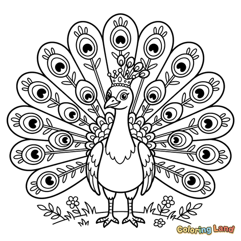 Pavão Real com Coroa