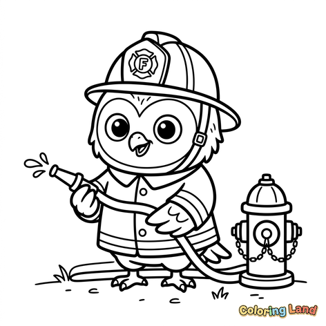 Brave Little Owl Firefighter