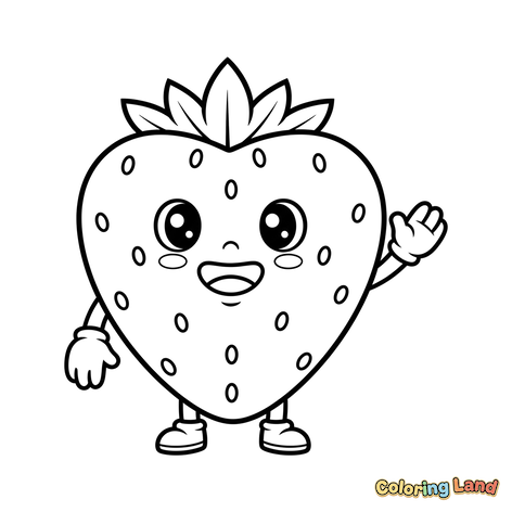 Fraise Joyeuse qui Salue