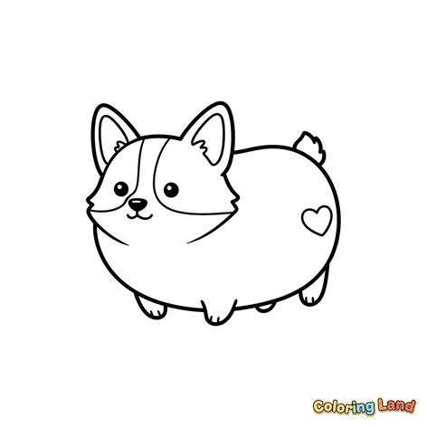 Adorable Corgi with a Little Heart