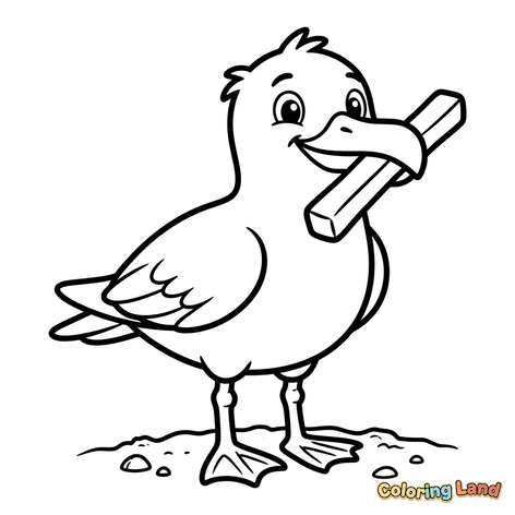 Burung Camar Bahagia dengan Camilan