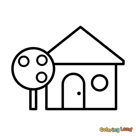 Ícone Simples de Casa e Árvore