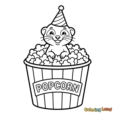 Simpatica Lontra in un Secchio di Popcorn