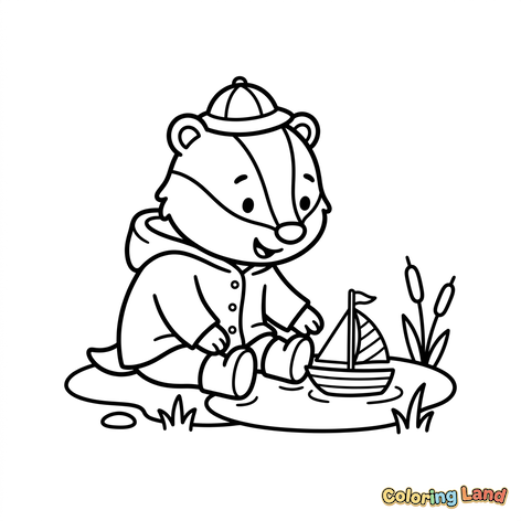 Cute Bear with Toy Boat