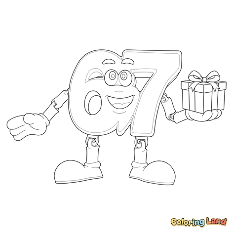 Angka Ceria 67 Mengedip dengan Kotak Hadiah