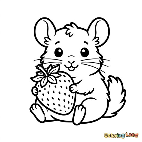 Süßer Hamster mit einer Riesenerdbeere